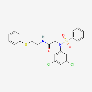 molecular formula C22H20Cl2N2O3S2 B5160809 N~2~-(3,5-dichlorophenyl)-N~2~-(phenylsulfonyl)-N~1~-[2-(phenylthio)ethyl]glycinamide 