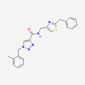 molecular formula C22H21N5OS B5160823 N-[(2-benzyl-1,3-thiazol-4-yl)methyl]-1-(2-methylbenzyl)-1H-1,2,3-triazole-4-carboxamide 