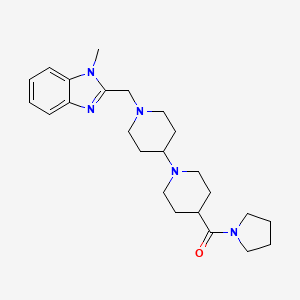 molecular formula C24H35N5O B5160858 1'-[(1-methyl-1H-benzimidazol-2-yl)methyl]-4-(1-pyrrolidinylcarbonyl)-1,4'-bipiperidine 