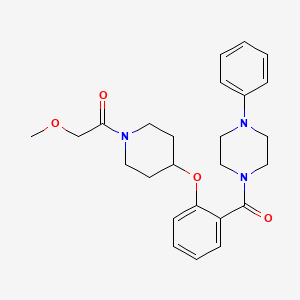 molecular formula C25H31N3O4 B5160866 1-(2-{[1-(methoxyacetyl)-4-piperidinyl]oxy}benzoyl)-4-phenylpiperazine 
