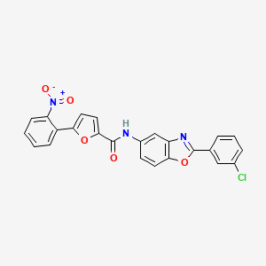 molecular formula C24H14ClN3O5 B5160900 N-[2-(3-chlorophenyl)-1,3-benzoxazol-5-yl]-5-(2-nitrophenyl)-2-furamide 