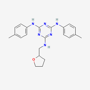 molecular formula C22H26N6O B5160953 N~2~,N~4~-bis(4-methylphenyl)-N~6~-(tetrahydro-2-furanylmethyl)-1,3,5-triazine-2,4,6-triamine 