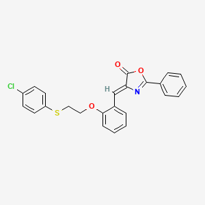 molecular formula C24H18ClNO3S B5161008 4-(2-{2-[(4-chlorophenyl)thio]ethoxy}benzylidene)-2-phenyl-1,3-oxazol-5(4H)-one 