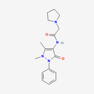 molecular formula C17H22N4O2 B5161033 N-(1,5-dimethyl-3-oxo-2-phenyl-2,3-dihydro-1H-pyrazol-4-yl)-2-(1-pyrrolidinyl)acetamide 
