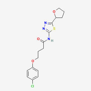molecular formula C16H18ClN3O3S B5161039 4-(4-chlorophenoxy)-N-[5-(tetrahydro-2-furanyl)-1,3,4-thiadiazol-2-yl]butanamide 