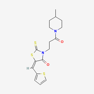 3-[3-(4-methyl-1-piperidinyl)-3-oxopropyl]-5-(2-thienylmethylene)-2-thioxo-1,3-thiazolidin-4-one