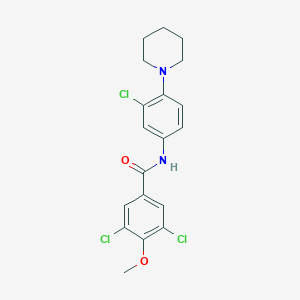 3,5-dichloro-N-[3-chloro-4-(1-piperidinyl)phenyl]-4-methoxybenzamide