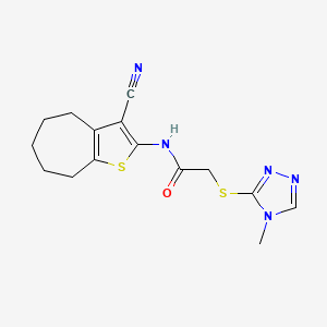 N-(3-cyano-5,6,7,8-tetrahydro-4H-cyclohepta[b]thien-2-yl)-2-[(4-methyl-4H-1,2,4-triazol-3-yl)thio]acetamide
