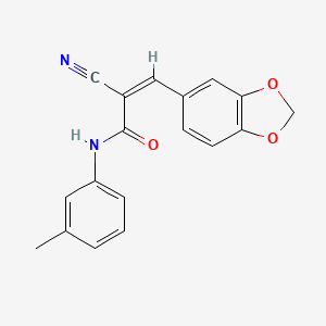 3-(1,3-benzodioxol-5-yl)-2-cyano-N-(3-methylphenyl)acrylamide