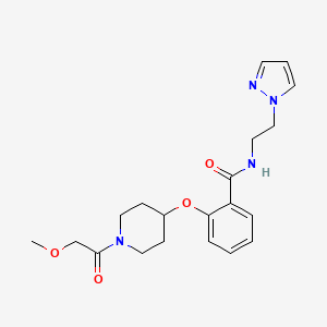 molecular formula C20H26N4O4 B5161083 2-{[1-(methoxyacetyl)-4-piperidinyl]oxy}-N-[2-(1H-pyrazol-1-yl)ethyl]benzamide 