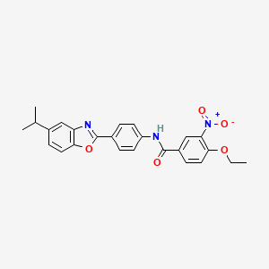 4-ethoxy-N-[4-(5-isopropyl-1,3-benzoxazol-2-yl)phenyl]-3-nitrobenzamide