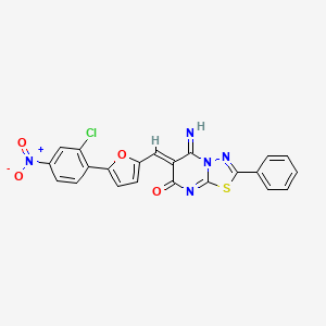 molecular formula C22H12ClN5O4S B5161096 6-{[5-(2-chloro-4-nitrophenyl)-2-furyl]methylene}-5-imino-2-phenyl-5,6-dihydro-7H-[1,3,4]thiadiazolo[3,2-a]pyrimidin-7-one 