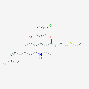 2-(ethylthio)ethyl 4-(3-chlorophenyl)-7-(4-chlorophenyl)-2-methyl-5-oxo-1,4,5,6,7,8-hexahydro-3-quinolinecarboxylate