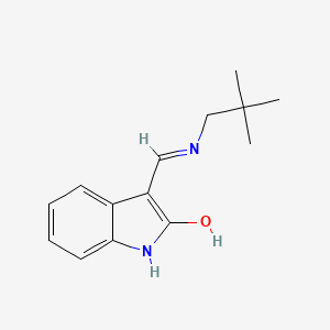 molecular formula C14H18N2O B5161240 3-{[(2,2-dimethylpropyl)amino]methylene}-1,3-dihydro-2H-indol-2-one 