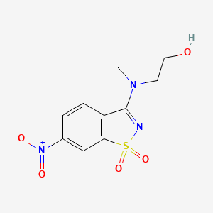 molecular formula C10H11N3O5S B5161243 2-[methyl(6-nitro-1,1-dioxido-1,2-benzisothiazol-3-yl)amino]ethanol 