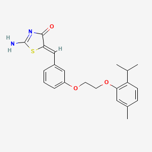 molecular formula C22H24N2O3S B5161251 2-imino-5-{3-[2-(2-isopropyl-5-methylphenoxy)ethoxy]benzylidene}-1,3-thiazolidin-4-one 