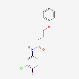 molecular formula C16H15ClFNO2 B5161267 N-(3-chloro-4-fluorophenyl)-4-phenoxybutanamide 