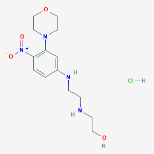 molecular formula C14H23ClN4O4 B5161273 2-[(2-{[3-(4-morpholinyl)-4-nitrophenyl]amino}ethyl)amino]ethanol hydrochloride 