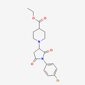 molecular formula C18H21BrN2O4 B5161284 ethyl 1-[1-(4-bromophenyl)-2,5-dioxo-3-pyrrolidinyl]-4-piperidinecarboxylate 