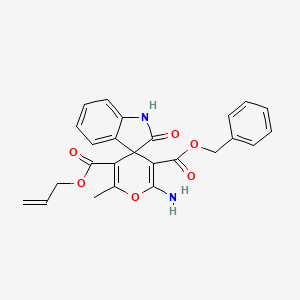 5'-allyl 3'-benzyl 2'-amino-6'-methyl-2-oxo-1,2-dihydrospiro[indole-3,4'-pyran]-3',5'-dicarboxylate
