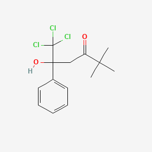 molecular formula C14H17Cl3O2 B5161286 6,6,6-trichloro-5-hydroxy-2,2-dimethyl-5-phenyl-3-hexanone 