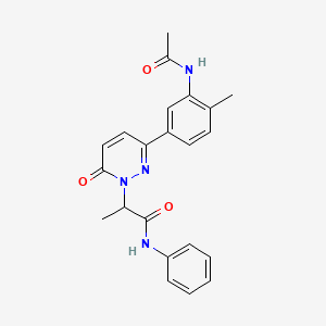 molecular formula C22H22N4O3 B5161293 2-[3-[3-(acetylamino)-4-methylphenyl]-6-oxo-1(6H)-pyridazinyl]-N-phenylpropanamide 