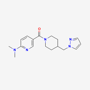 molecular formula C17H23N5O B5161324 N,N-dimethyl-5-{[4-(1H-pyrazol-1-ylmethyl)-1-piperidinyl]carbonyl}-2-pyridinamine 