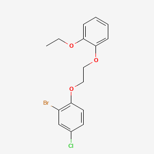molecular formula C16H16BrClO3 B5161332 2-bromo-4-chloro-1-[2-(2-ethoxyphenoxy)ethoxy]benzene 