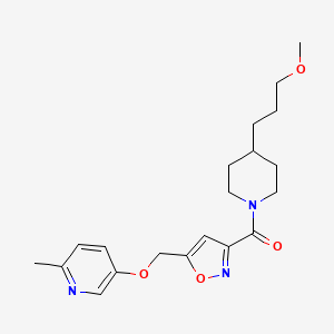 molecular formula C20H27N3O4 B5161381 5-[(3-{[4-(3-methoxypropyl)-1-piperidinyl]carbonyl}-5-isoxazolyl)methoxy]-2-methylpyridine 
