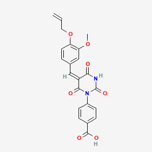 molecular formula C22H18N2O7 B5161385 4-[5-[4-(allyloxy)-3-methoxybenzylidene]-2,4,6-trioxotetrahydro-1(2H)-pyrimidinyl]benzoic acid 