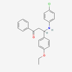 molecular formula C23H22ClNO2 B5161399 3-[(4-chlorophenyl)amino]-3-(4-ethoxyphenyl)-1-phenyl-1-propanone 