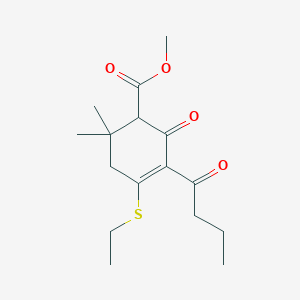 methyl 3-butyryl-4-(ethylthio)-6,6-dimethyl-2-oxo-3-cyclohexene-1-carboxylate