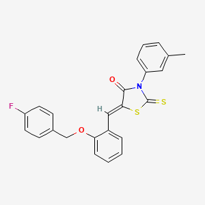 molecular formula C24H18FNO2S2 B5161459 5-{2-[(4-fluorobenzyl)oxy]benzylidene}-3-(3-methylphenyl)-2-thioxo-1,3-thiazolidin-4-one 
