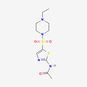 molecular formula C11H18N4O3S2 B5161469 N-{5-[(4-ethyl-1-piperazinyl)sulfonyl]-1,3-thiazol-2-yl}acetamide 