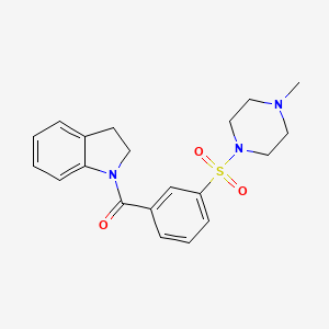 molecular formula C20H23N3O3S B5161519 1-{3-[(4-methyl-1-piperazinyl)sulfonyl]benzoyl}indoline 