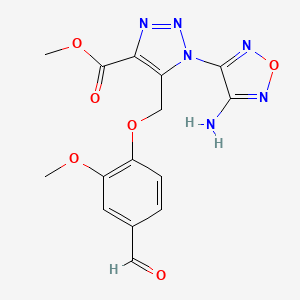 molecular formula C15H14N6O6 B5161545 methyl 1-(4-amino-1,2,5-oxadiazol-3-yl)-5-[(4-formyl-2-methoxyphenoxy)methyl]-1H-1,2,3-triazole-4-carboxylate 