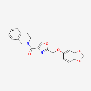 molecular formula C21H20N2O5 B5161564 2-[(1,3-benzodioxol-5-yloxy)methyl]-N-benzyl-N-ethyl-1,3-oxazole-4-carboxamide 