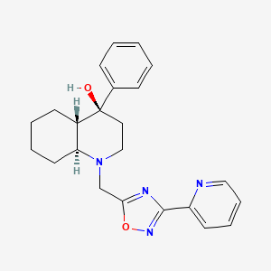 molecular formula C23H26N4O2 B5161601 (4S*,4aS*,8aS*)-4-phenyl-1-{[3-(2-pyridinyl)-1,2,4-oxadiazol-5-yl]methyl}decahydro-4-quinolinol 