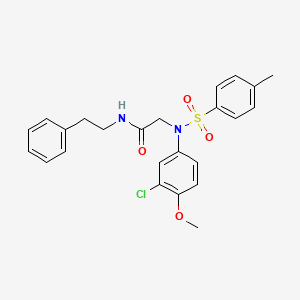 molecular formula C24H25ClN2O4S B5161611 N~2~-(3-chloro-4-methoxyphenyl)-N~2~-[(4-methylphenyl)sulfonyl]-N~1~-(2-phenylethyl)glycinamide 
