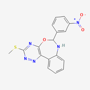 molecular formula C17H13N5O3S B5161655 3-(methylthio)-6-(3-nitrophenyl)-6,7-dihydro[1,2,4]triazino[5,6-d][3,1]benzoxazepine 