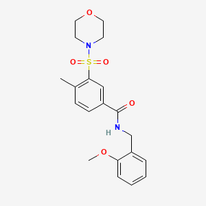 molecular formula C20H24N2O5S B5161667 N-(2-methoxybenzyl)-4-methyl-3-(morpholin-4-ylsulfonyl)benzamide 