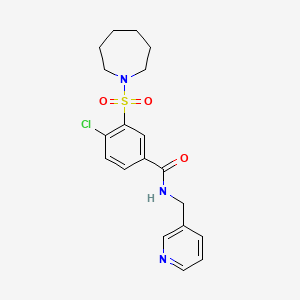 3-(1-azepanylsulfonyl)-4-chloro-N-(3-pyridinylmethyl)benzamide