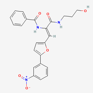 molecular formula C23H21N3O6 B5161737 N-{1-{[(3-hydroxypropyl)amino]carbonyl}-2-[5-(3-nitrophenyl)-2-furyl]vinyl}benzamide 