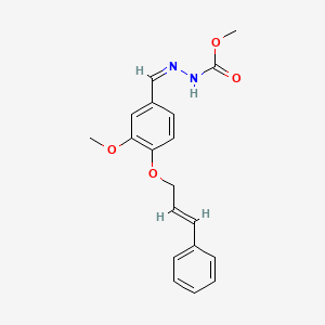 molecular formula C19H20N2O4 B5161755 methyl 2-{3-methoxy-4-[(3-phenyl-2-propen-1-yl)oxy]benzylidene}hydrazinecarboxylate 