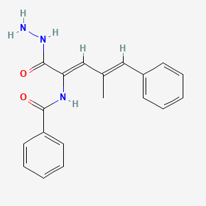 molecular formula C19H19N3O2 B5161778 N-[1-(hydrazinocarbonyl)-3-methyl-4-phenyl-1,3-butadien-1-yl]benzamide 