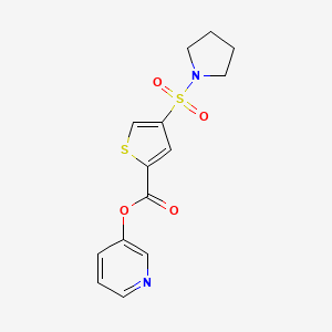 molecular formula C14H14N2O4S2 B5161794 3-pyridinyl 4-(1-pyrrolidinylsulfonyl)-2-thiophenecarboxylate 