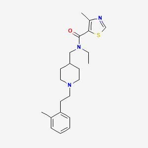 molecular formula C22H31N3OS B5161809 N-ethyl-4-methyl-N-({1-[2-(2-methylphenyl)ethyl]-4-piperidinyl}methyl)-1,3-thiazole-5-carboxamide 