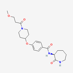 4-{[1-(3-methoxypropanoyl)-4-piperidinyl]oxy}-N-[(3S)-2-oxo-3-azepanyl]benzamide
