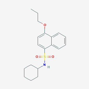 molecular formula C19H25NO3S B5161835 N-cyclohexyl-4-propoxy-1-naphthalenesulfonamide 