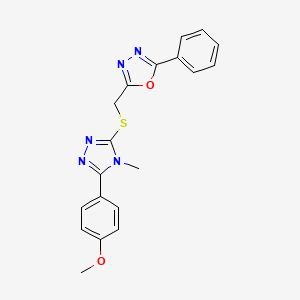molecular formula C19H17N5O2S B5161849 2-({[5-(4-methoxyphenyl)-4-methyl-4H-1,2,4-triazol-3-yl]thio}methyl)-5-phenyl-1,3,4-oxadiazole 